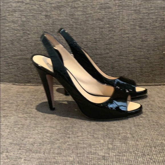 Prada patent leather peep toe sling back - Picture 1 of 6
